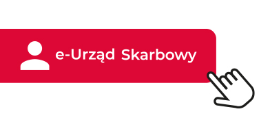 napis: e-Urząd Skarbowy, postać człowieka na czerwonym tle, dłoń klikająca w obrazek