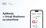 Grafika telefonu komórkowego, obok napis aplikacja e-urząd skarbowy na smartfony.